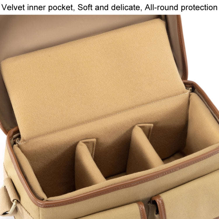Cwatcun D146 Large Vintage Camera Bag Crossbody Canvas Digital Bag