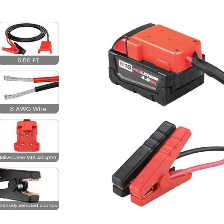 18V Car Battery Jumper Cable Clamp Auxiliary Starter