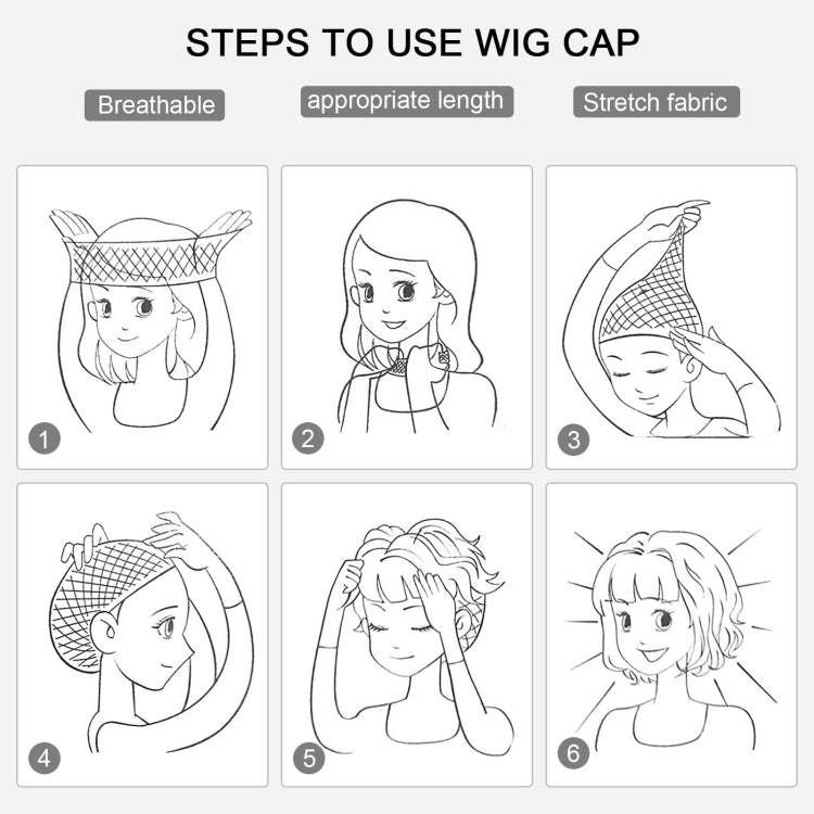 Cosplay Cool Wigs Natural Breathable Head Cover Ladies Short Curl Wig Hat(Black White)