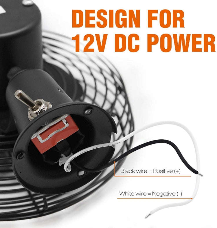 Engineering Car Excavator Strong Cooling High Power Fan, Size: 8 Inch 12V