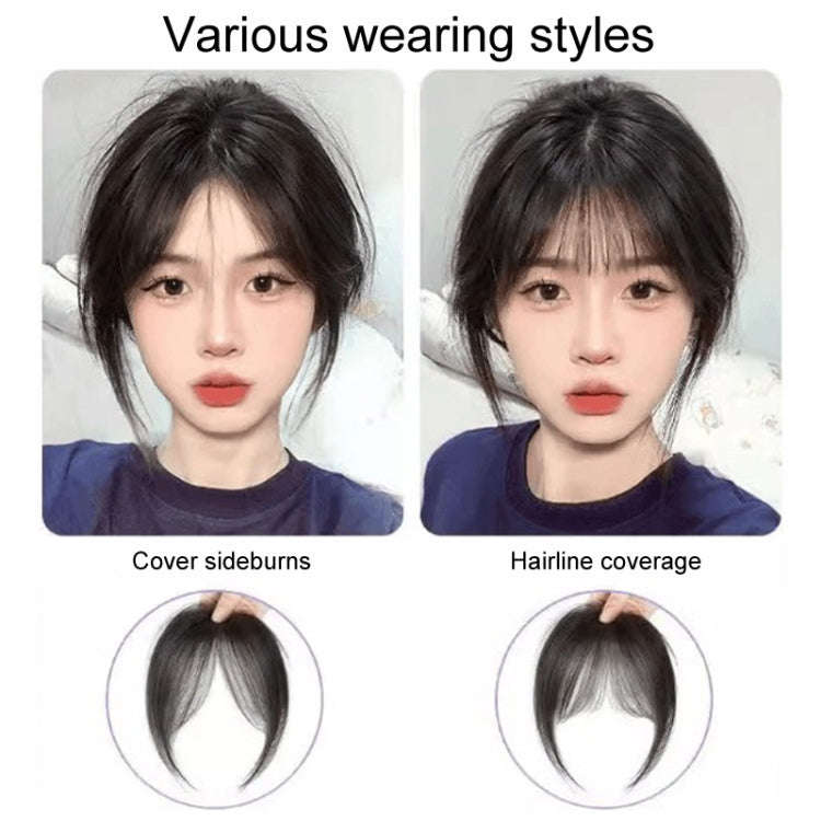 Ladies Hair Volume Enlargement Fluffy Simulation Bangs Wig Piece(Light Brown)