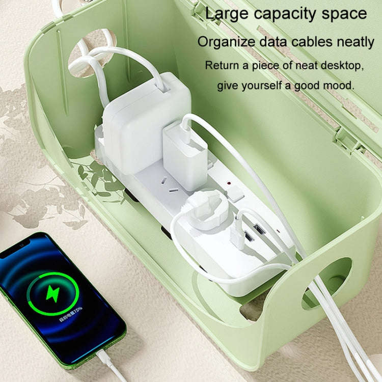 Desktop Cable Storage Box Power Cable Charger Storage Case Dustproof Waterproof Socket Organizer(...