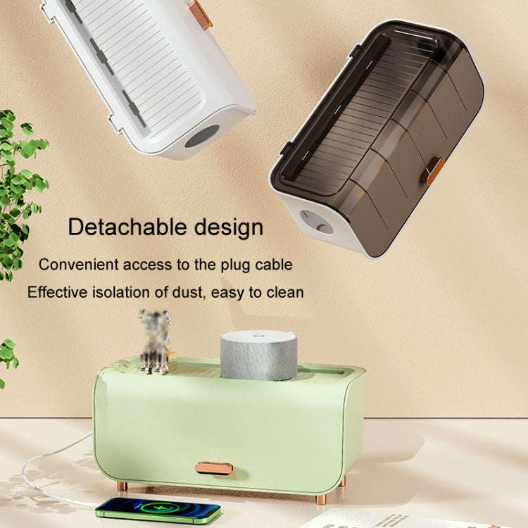 Desktop Cable Storage Box Power Cable Charger Storage Case Dustproof Waterproof Socket Organizer(...