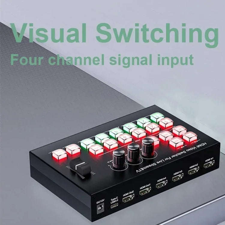 4 In 2 Out HDMI Guide Switchboard Type-C USB 3.0 Capture Port OSD Display Game Switcher UK Plug(B...