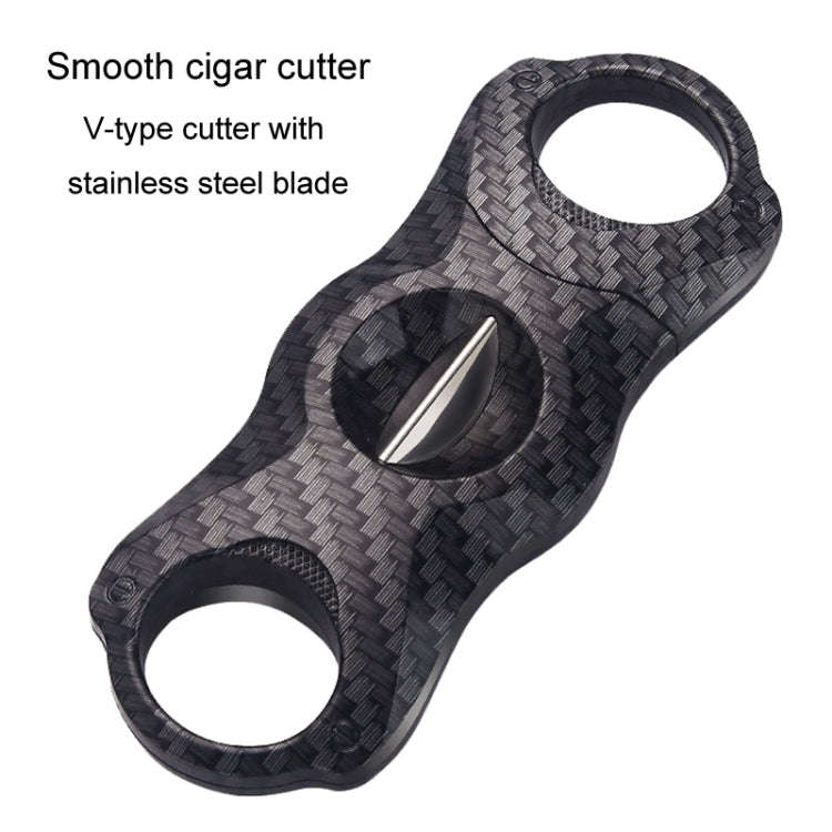 Portable Cigar Scissors Double Blade Stainless Steel V Cigar Cutter Tool(Bear Eye)