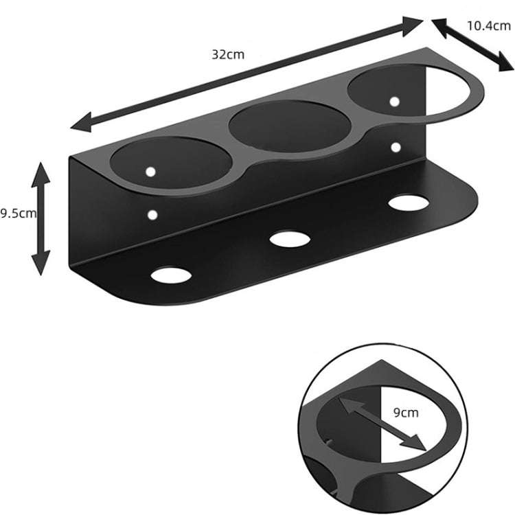 YH005-1 Wall Mounted Metal Three Hole Spray Can Holder For Garage Spray Can Storage