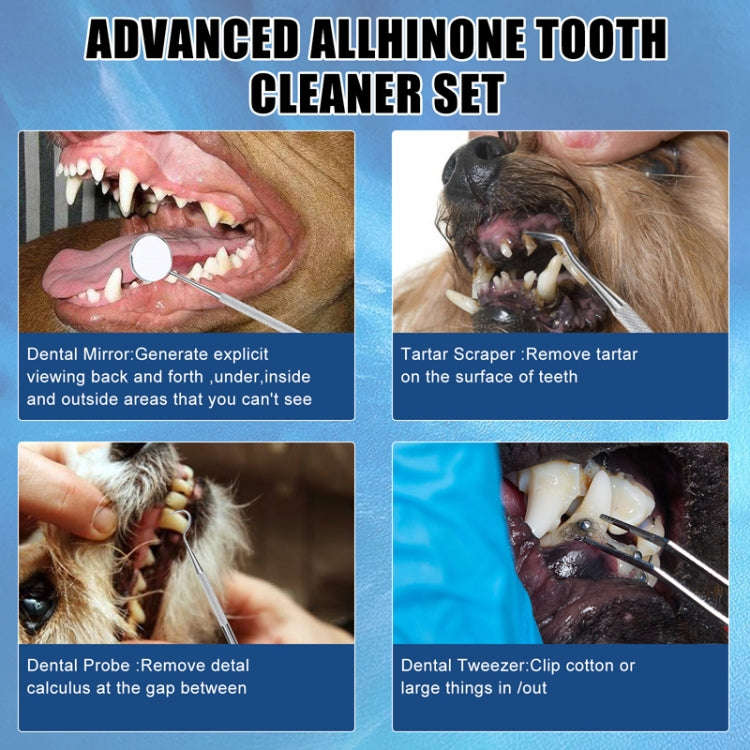 Pet Ultrasonic Teeth Cleaner Dog Electric Teeth Cleaning Tool Home Dentistry Tartar Remover(White)