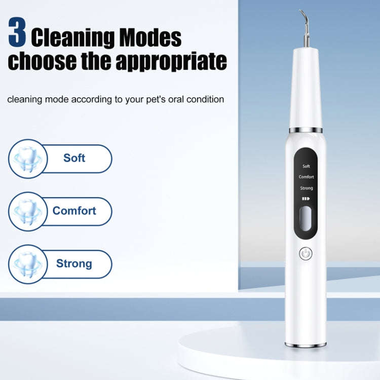 Pet Ultrasonic Teeth Cleaner Dog Electric Teeth Cleaning Tool Home Dentistry Tartar Remover(White)