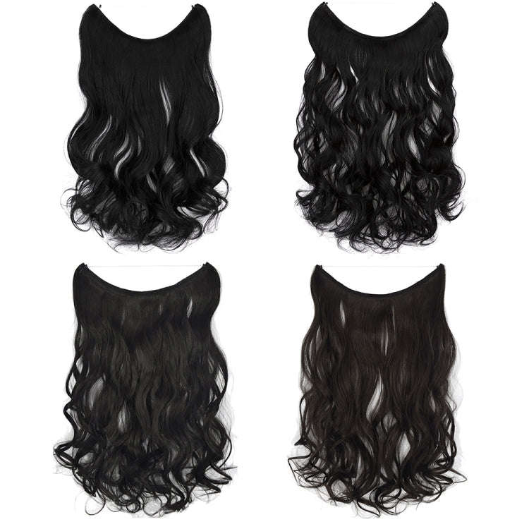 Fishing Line Hair Curtain Long Curly Wig Seamless Hair Extension(4A)