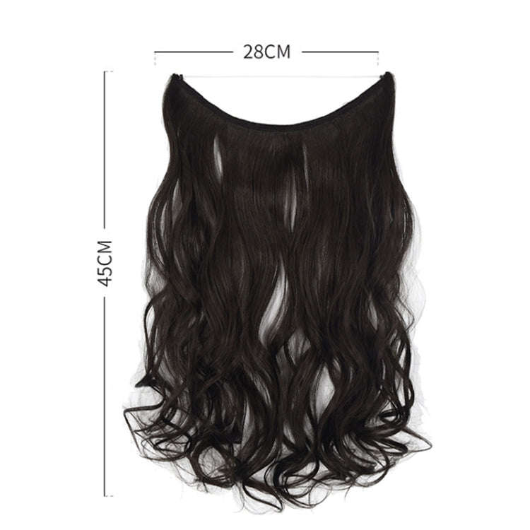 Fishing Line Hair Curtain Long Curly Wig Seamless Hair Extension(4A)