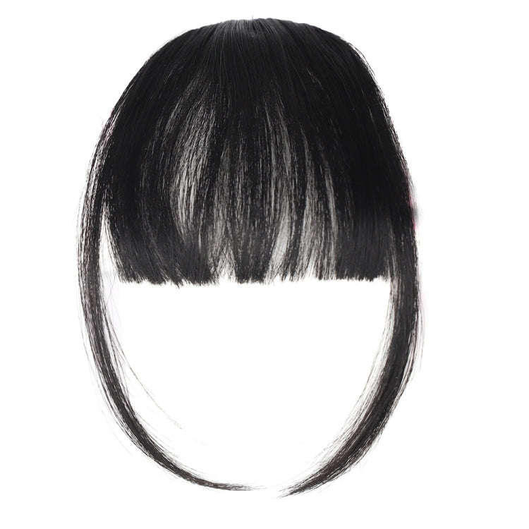 Chemical Fiber Wigs Thin Air Bangs Clip-on Wigs, Color: Natural Black with Sideburns
