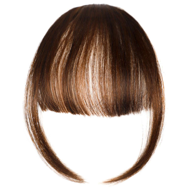 Chemical Fiber Wigs Thin Air Bangs Clip-on Wigs, Color: Light Brown with Sideburns