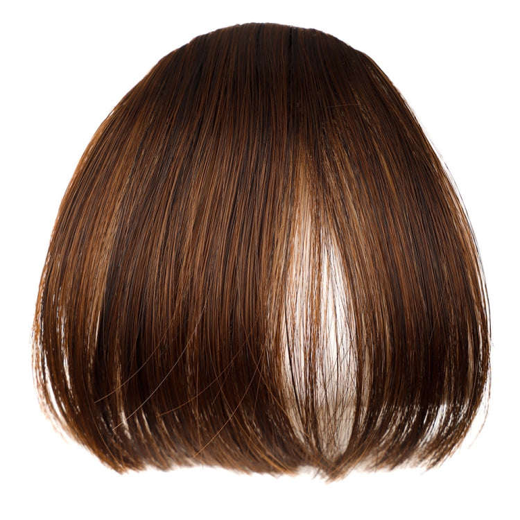 Chemical Fiber Wigs Thin Air Bangs Clip-on Wigs, Color: Light Brown No Sideburns