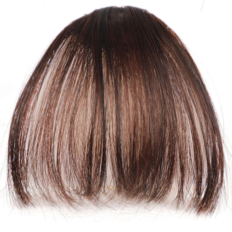 Chemical Fiber Wigs Thin Air Bangs Clip-on Wigs, Color: Dark Brown No Sideburns
