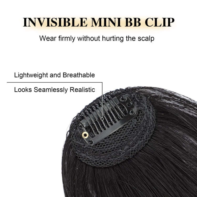 Chemical Fiber Wigs Thin Air Bangs Clip-on Wigs, Color: Light Brown with Sideburns