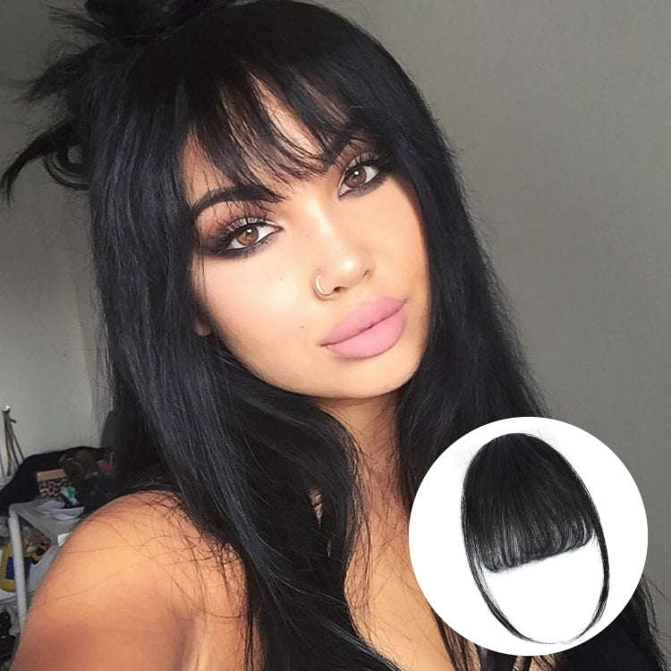 Chemical Fiber Wigs Thin Air Bangs Clip-on Wigs, Color: Light Brown with Sideburns