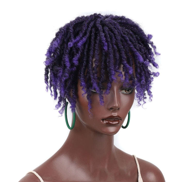 Personalized Hollow Curl Hip Hop Short Hair Dirty Braid Wig Blocks, Model: 1BTPURPLE