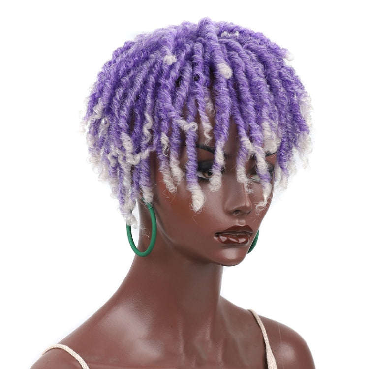 Personalized Hollow Curl Hip Hop Short Hair Dirty Braid Wig Blocks, Model: PURPLET60