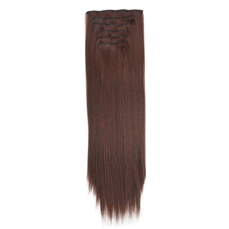 7pcs / Set Clips Long Straight Hair Extension Pieces 16 Clips Chemical Fiber Wigs, Model: 4#