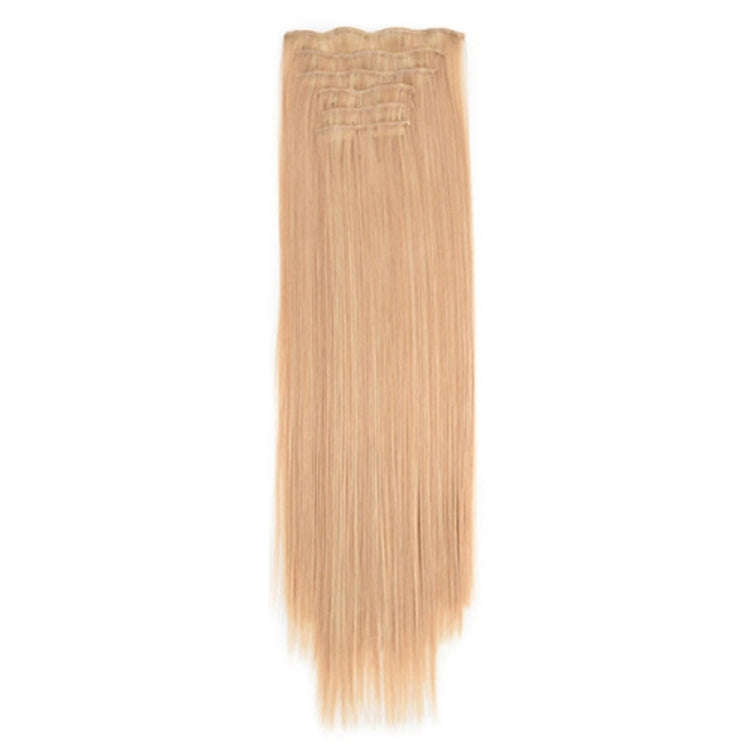 7pcs / Set Clips Long Straight Hair Extension Pieces 16 Clips Chemical Fiber Wigs, Model: 27M613#