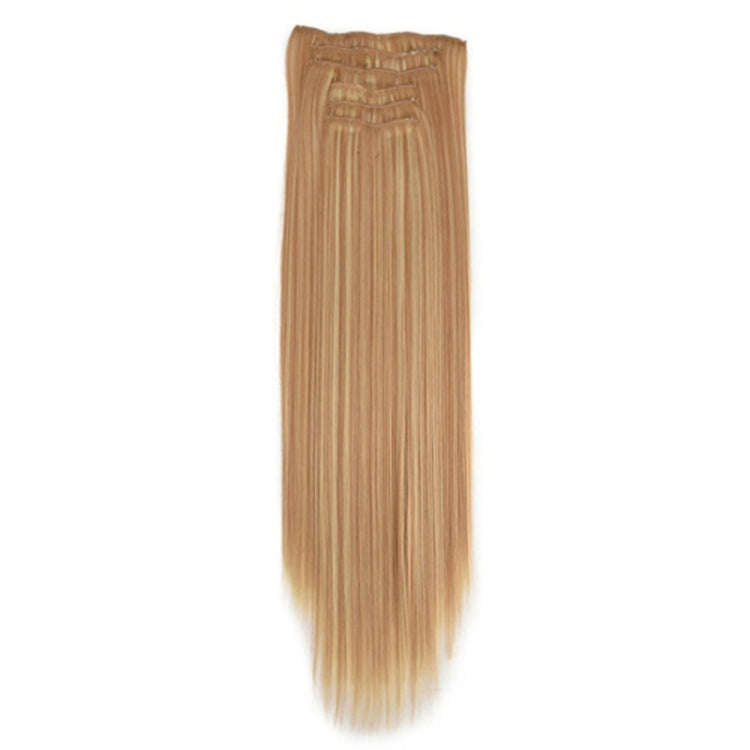 7pcs / Set Clips Long Straight Hair Extension Pieces 16 Clips Chemical Fiber Wigs, Model: 27H613#