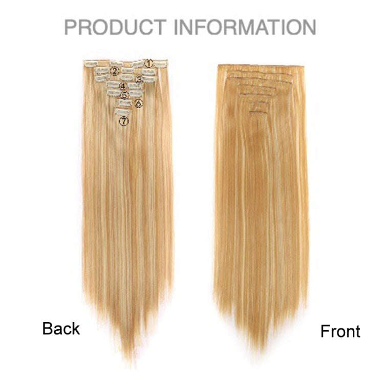 7pcs / Set Clips Long Straight Hair Extension Pieces 16 Clips Chemical Fiber Wigs, Model: 4M30#