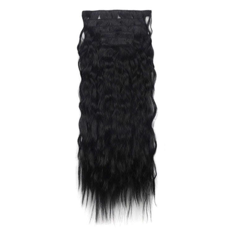 7pcs / Set Clip-On Corn Hair Extension Pieces 16-Card Cornrow Curl Wig, Color: 1B#