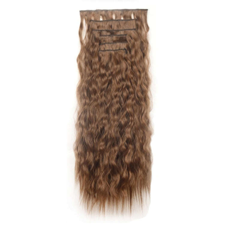 7pcs / Set Clip-On Corn Hair Extension Pieces 16-Card Cornrow Curl Wig, Color: 2M30#