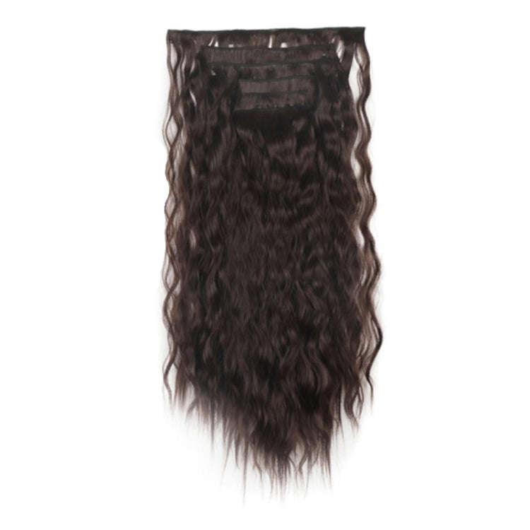 7pcs / Set Clip-On Corn Hair Extension Pieces 16-Card Cornrow Curl Wig, Color: 4#