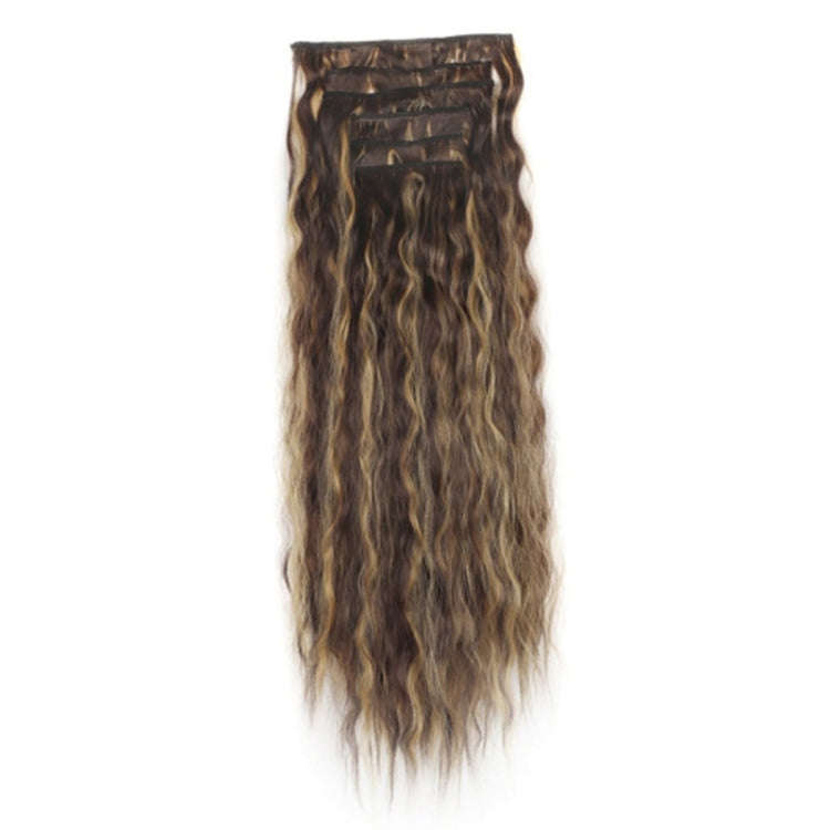 7pcs / Set Clip-On Corn Hair Extension Pieces 16-Card Cornrow Curl Wig, Color: 4H27#