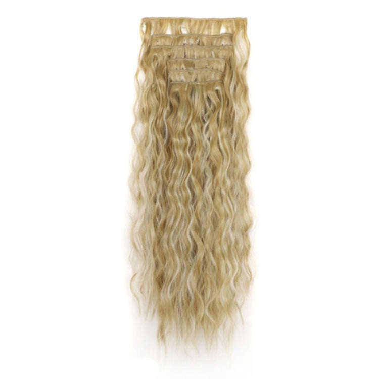 7pcs / Set Clip-On Corn Hair Extension Pieces 16-Card Cornrow Curl Wig, Color: 24H613#