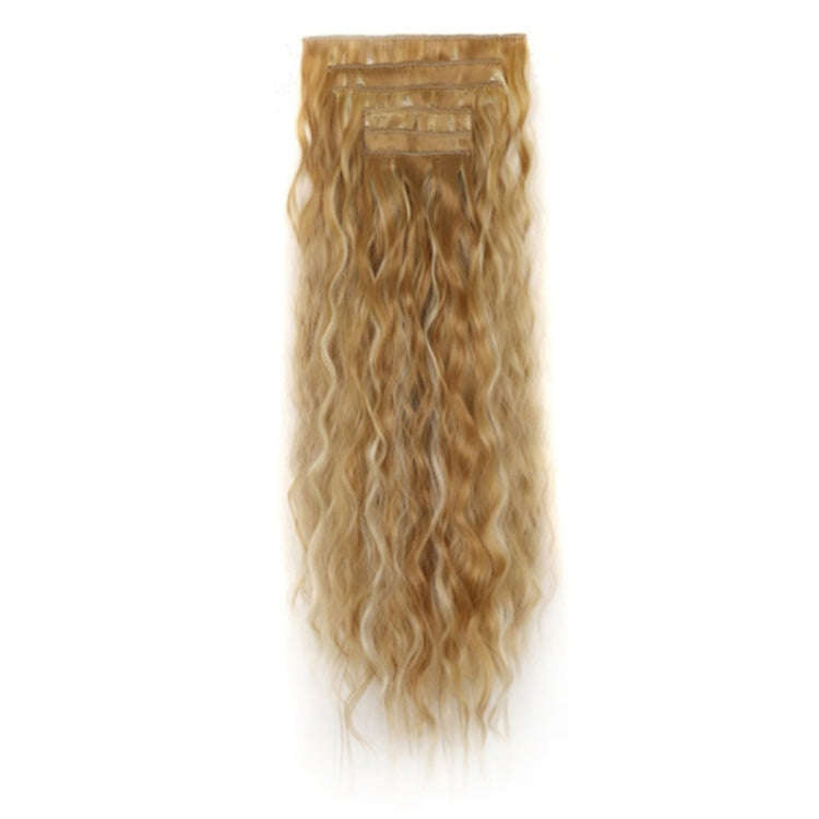7pcs / Set Clip-On Corn Hair Extension Pieces 16-Card Cornrow Curl Wig, Color: 27H613#