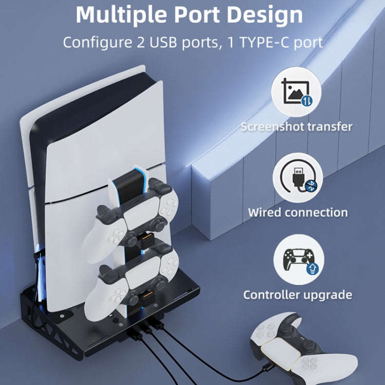 For PS5 Slim / PS5 iplay HBP-545 Wall Mount Charging Bracket(Black)