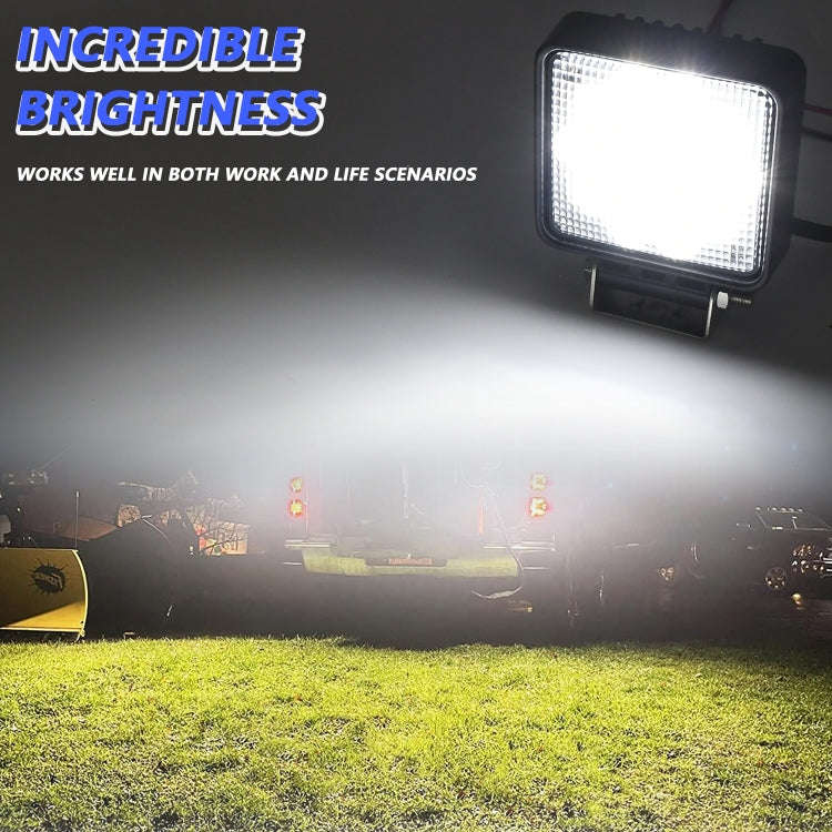 14W 9-30V 4 Inch Mixed Luminous Square Floodlight With Wire Set(X2)