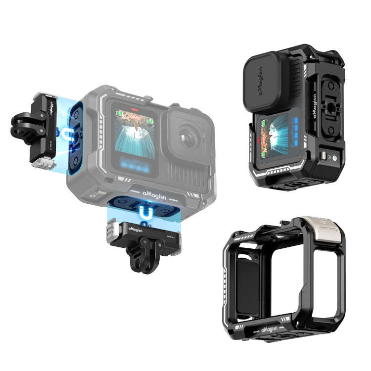AMagisn Upgrade Ver Metal Rabbit Cage For GoPro HERO13 Black / HERO12 Black / HERO11 Black / HERO...