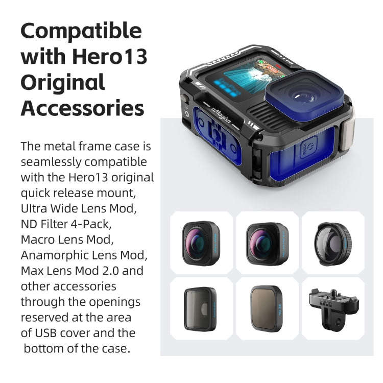 AMagisn Upgrade Ver Metal Rabbit Cage For GoPro HERO13 Black / HERO12 Black / HERO11 Black / HERO...