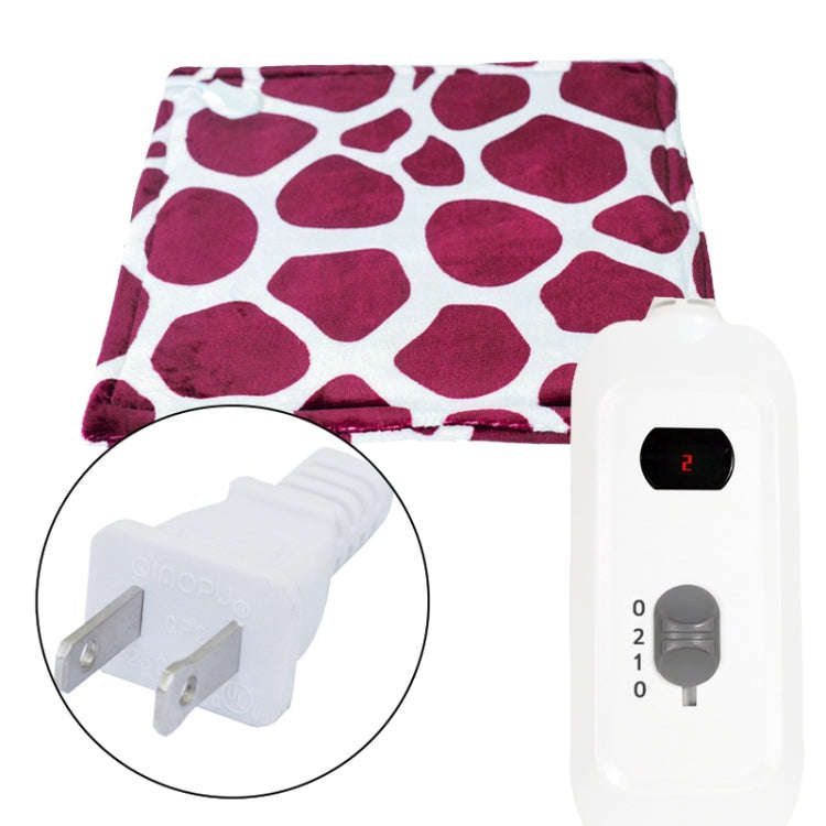 45x45cm US Plug 0-1-2 Adjust Flannel Deer Pattern Electric Blanket Heating Pad