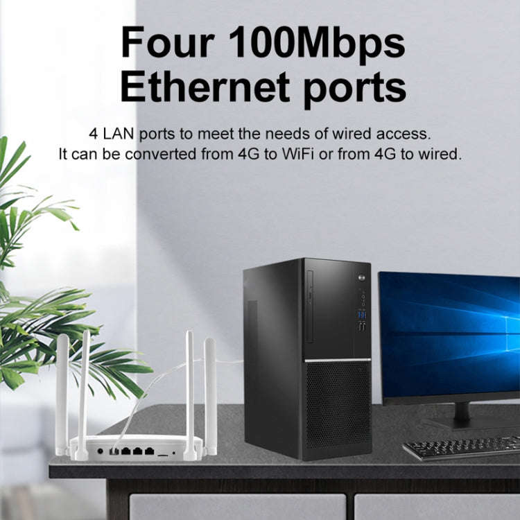 4G CPE Wireless Plug-In Router WiFi 6 Network Hotspot, EU Plug(White)