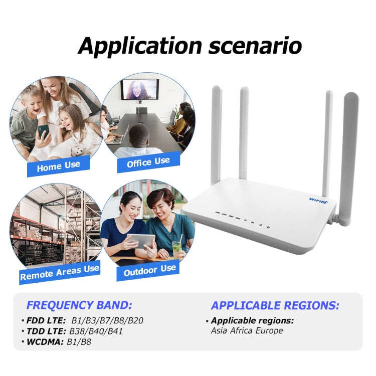 4G CPE Wireless Plug-In Router WiFi 6 Network Hotspot, EU Plug(White)