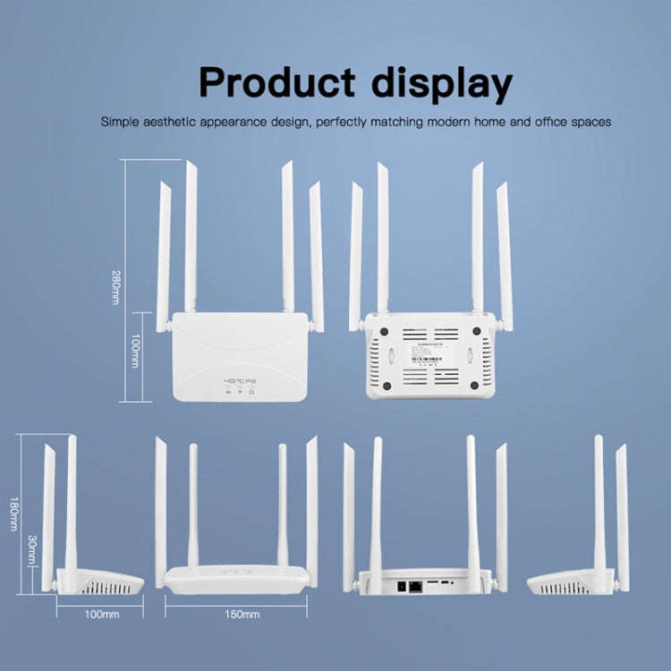 European B1/3/7/8/20/38/40/41 4G Wireless CPE Router Plug-in Mobile WiFi, EU Plug