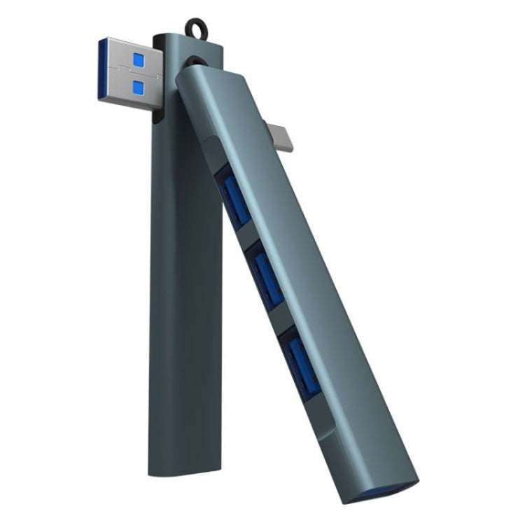 Side Plug Wireless Docking Station 4 In 1 Multifunctional Computer Cable Hubs, Port: USB 3.0 Gray