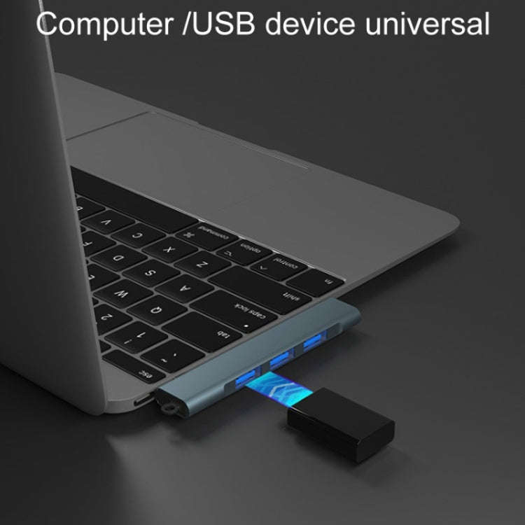 Side Plug Wireless Docking Station 4 In 1 Multifunctional Computer Cable Hubs, Port: USB 3.0 Gray