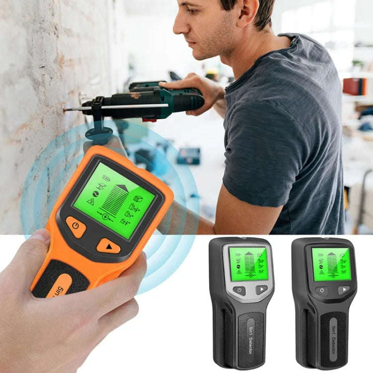HLW330 5-in-1 Wall Stud Detector Edge Center Wood Current Metal AC Wires Detection(Black)