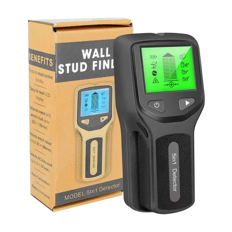 HLW330 5-in-1 Wall Stud Detector Edge Center Wood Current Metal AC Wires Detection(Silver)