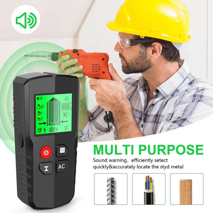 HW-QB5  5-In-1 Wall Stud Detector Wood Current Metal AC Wires Detection