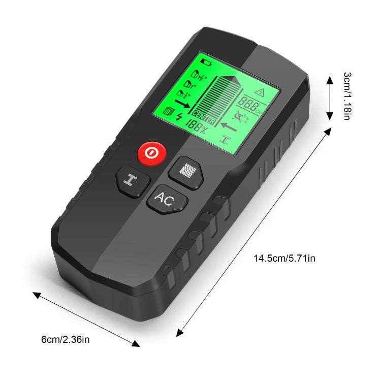 HW-QB5  5-In-1 Wall Stud Detector Wood Current Metal AC Wires Detection