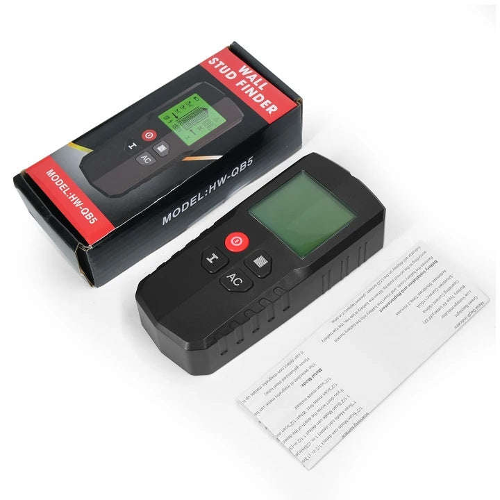 HW-QB5  5-In-1 Wall Stud Detector Wood Current Metal AC Wires Detection