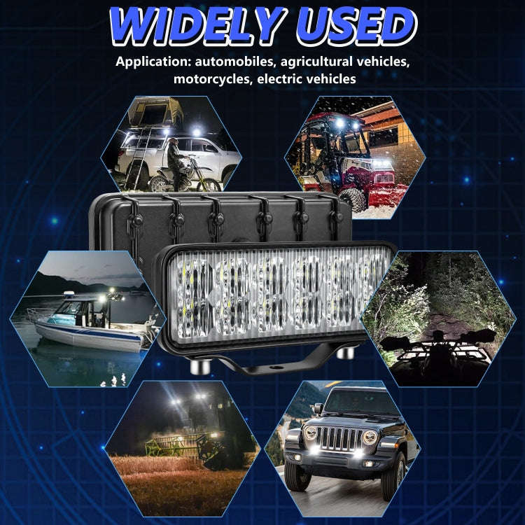 14W 9-30V 6 Inch Long Waterproof Car Work Headlight With Wire Set(X1)