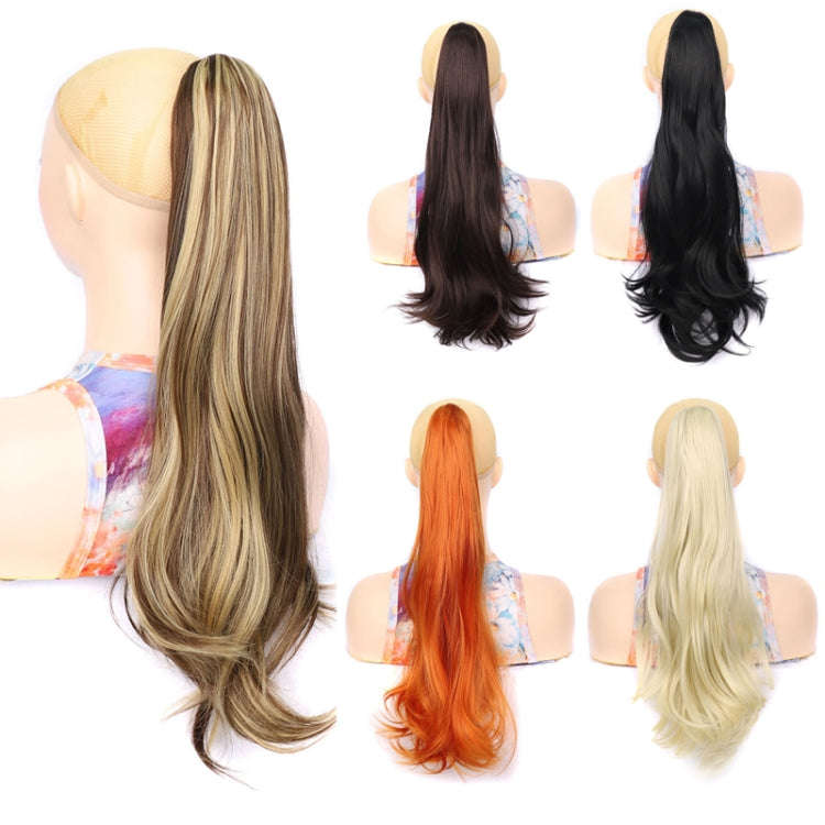 Ladies Claw Clip Inside Button Long Curly Pear Ponytail Wig, Color: 4#