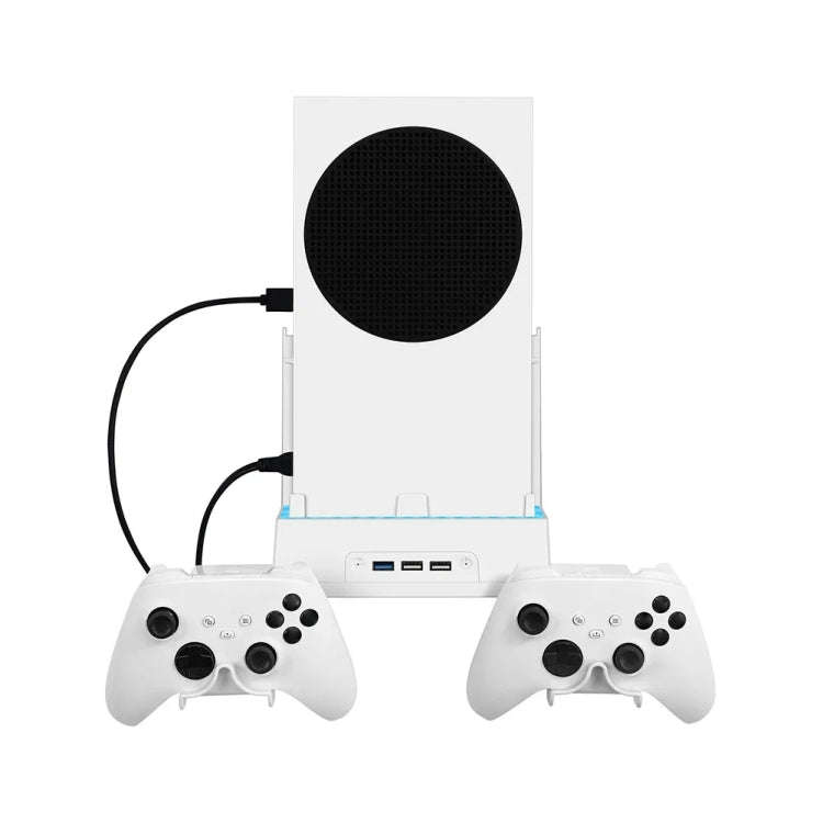 For XBOX Series S Wall Mounted Cooling RGB Multi-function Base With Fan and Hook(Black)
